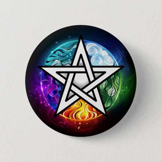 Wicca-Pentagramm Button (Vorderseite)