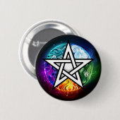 Wicca-Pentagramm Button (Vorne & Hinten)