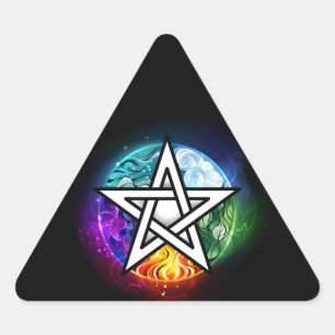 Wicca-Pentagramm Dreieckiger Aufkleber