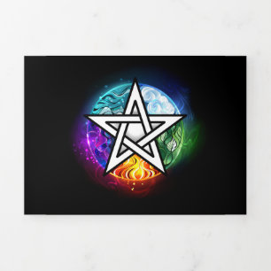 Wicca-Pentagramm Dreifach Gefaltete Ankündigung
