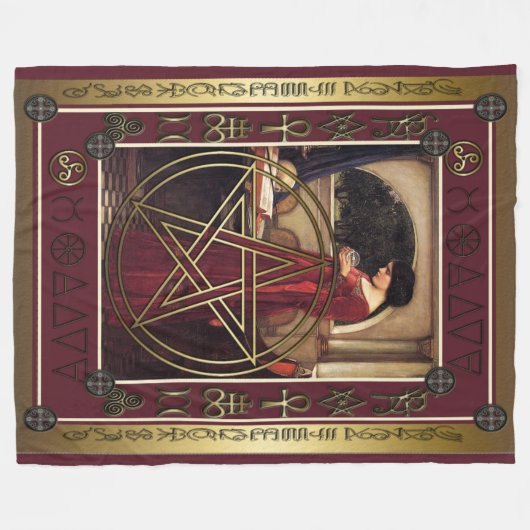 Wicca Pentagramm Fleece Blanket (Vorderseite (Horizontal))