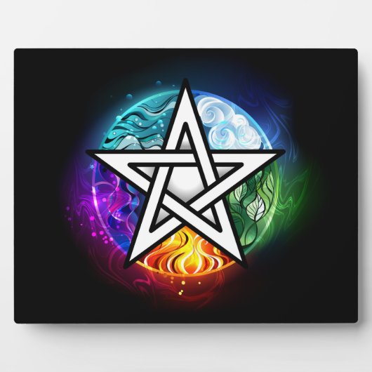 Wicca-Pentagramm Fotoplatte (Vorderseite)
