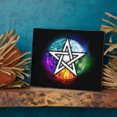 Wicca-Pentagramm Fotoplatte (Seite)