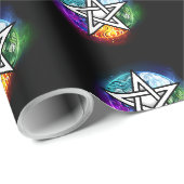 Wicca-Pentagramm Geschenkpapier (Rolleneckpunkt)