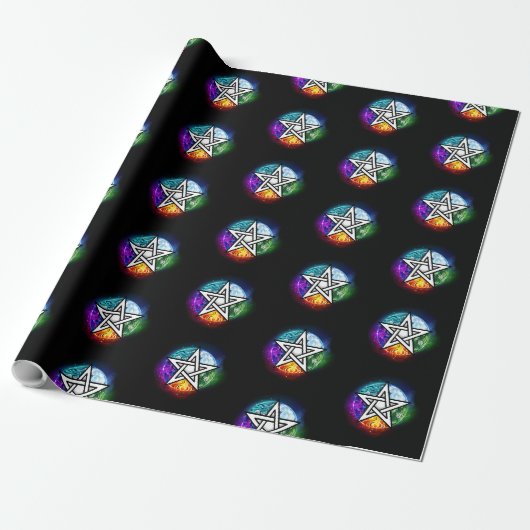 Wicca-Pentagramm Geschenkpapier (Ungerollt)