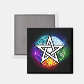 Wicca-Pentagramm Magnet (Vorderseite/Rückseite)
