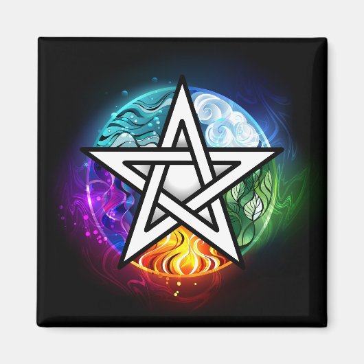 Wicca-Pentagramm Magnet (Vorne)