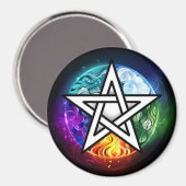 Wicca-Pentagramm Magnet (Vorderseite/Rückseite)
