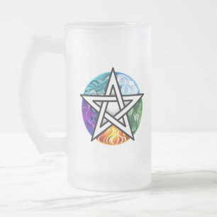 Wicca-Pentagramm Mattglas Bierglas