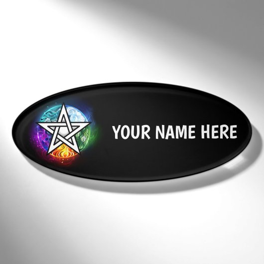 Wicca-Pentagramm Namenschild (Vorderseite)