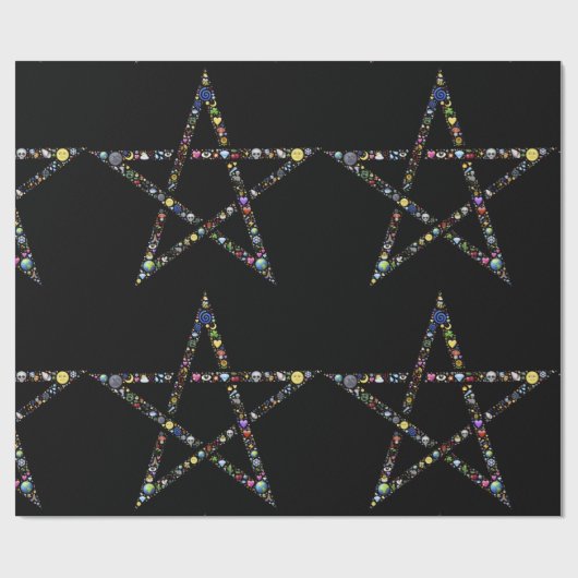 Wicca-Pentagramm-Packpapier Geschenkpapier (Flach)