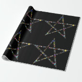 Wicca-Pentagramm-Packpapier Geschenkpapier (Ungerollt)