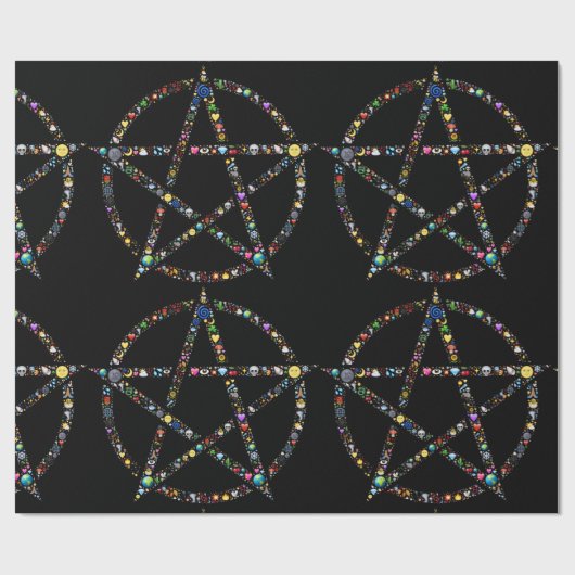 Wicca-Pentagramm-Packpapier Geschenkpapier (Flach)