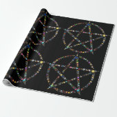 Wicca-Pentagramm-Packpapier Geschenkpapier (Ungerollt)