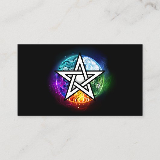 Wicca-Pentagramm Platzkarte (Vorderseite)