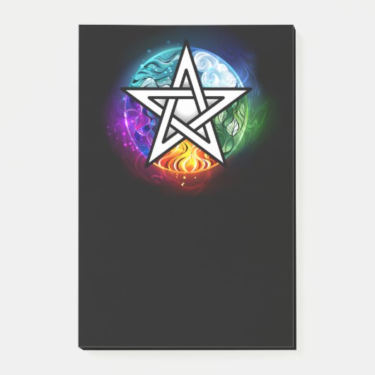 Wicca-Pentagramm Post-it Klebezettel (Vorderseite)