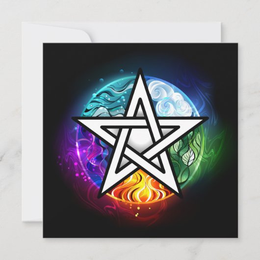 Wicca-Pentagramm Save The Date (Vorderseite)