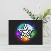 Wicca-Pentagramm Save The Date (Stehend Vorderseite)