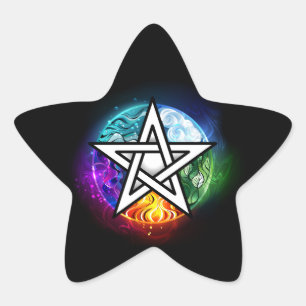 Wicca-Pentagramm Stern-Aufkleber