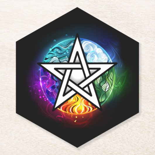 Wicca-Pentagramm Untersetzer (Vorderseite)