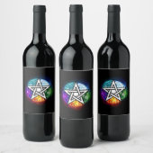 Wicca-Pentagramm Weinetikett (Flaschen)