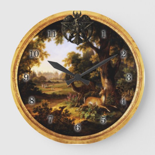 Wicca Rustica: Die Jagd Große Wanduhr (Vorderseite)