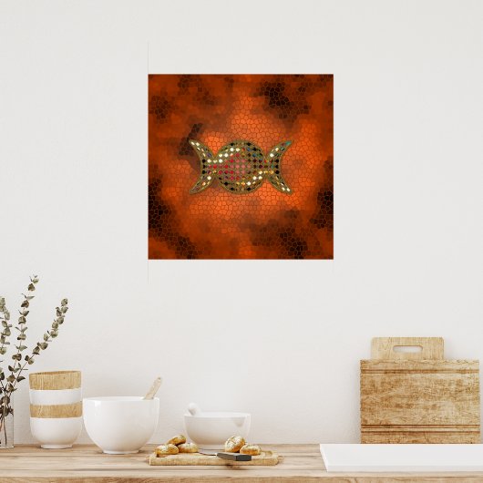 Wicca Triple Goddess Jewel Stached Glass Poster (Küche)