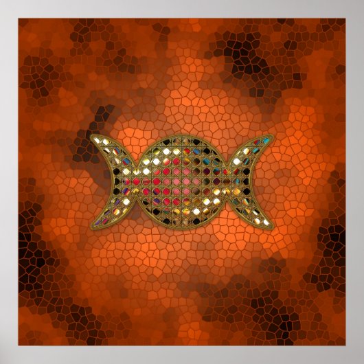 Wicca Triple Goddess Jewel Stached Glass Poster (Vorne)