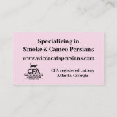 WiccaCats kleine Visitenkarten Visitenkarte (Rückseite)