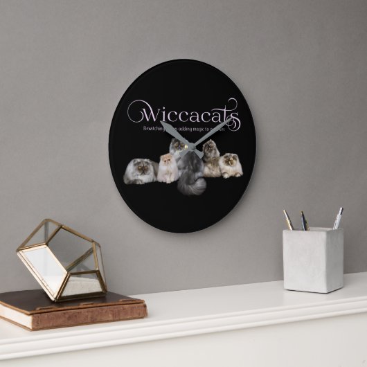 WiccaCats Wall Clock Große Wanduhr (Büro)