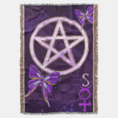 Wiccan Amethyst Jeweled Butterfly Art Decke (Vorderseite Vertikal)