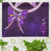 Wiccan Amethyst Jeweled Butterfly Art Handtuch (Gefaltet)