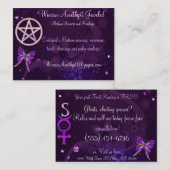 Wiccan Amethyst Jeweled Butterfly Art Visitenkarte (Vorne/Hinten)