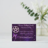 Wiccan Amethyst Jeweled Butterfly Art Visitenkarte (Stehend Vorderseite)