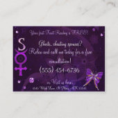 Wiccan Amethyst Jeweled Butterfly Art Visitenkarte (Rückseite)