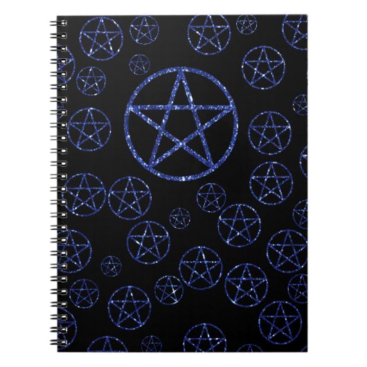 Wiccan Blue Pentagramm Journal 80 Lined Pages Notizblock (Vorderseite)