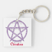 Wiccan Dragon 1 Individuelle Name Schlüsselanhänger (Rückseite)