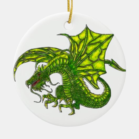 Wiccan Dragon 2 Keramik Ornament (Vorne)