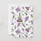 Wiccan Gewerkschaft Handfastet Lila Floral Elegant RSVP Karte (Rückseite)