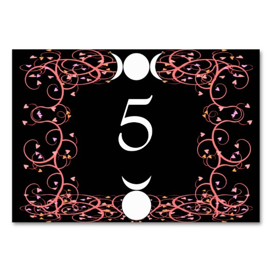 Wiccan God & Goddess Handfasting Named Table Card Tischnummer (Vorderseite)