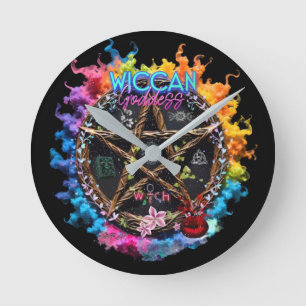 Wiccan Goddess Runde Wanduhr