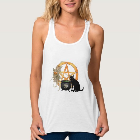 Wiccan heidnisches Katzen-T-Shirt Tank Top (Vorderseite)