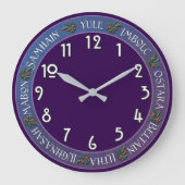 Wiccan Holiday Clock Große Wanduhr (Vorderseite)