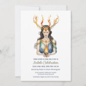 Wiccan Imbolc Horned Goddess Winter Fire Einladung (Vorderseite)