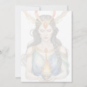 Wiccan Imbolc Horned Goddess Winter Fire Einladung (Rückseite)