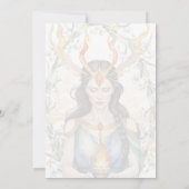 Wiccan Imbolo Goddess Florflame Gold Snowflake Einladung (Rückseite)