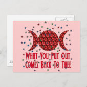 Wiccan Karma Postkarte (Vorne/Hinten)