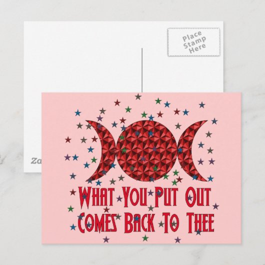 Wiccan Karma Postkarte (Vorne/Hinten)