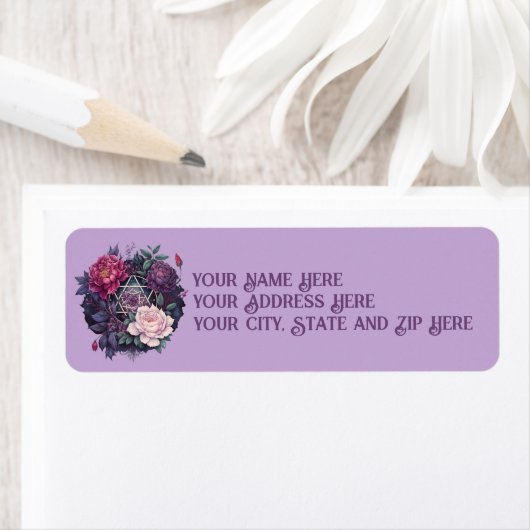 Wiccan Lavender Pyrenees Pentagramm-Adressetikett (Insitu)
