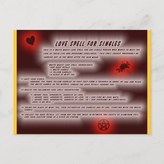 Wiccan Liebe Zauber Postkarte (Vorderseite)